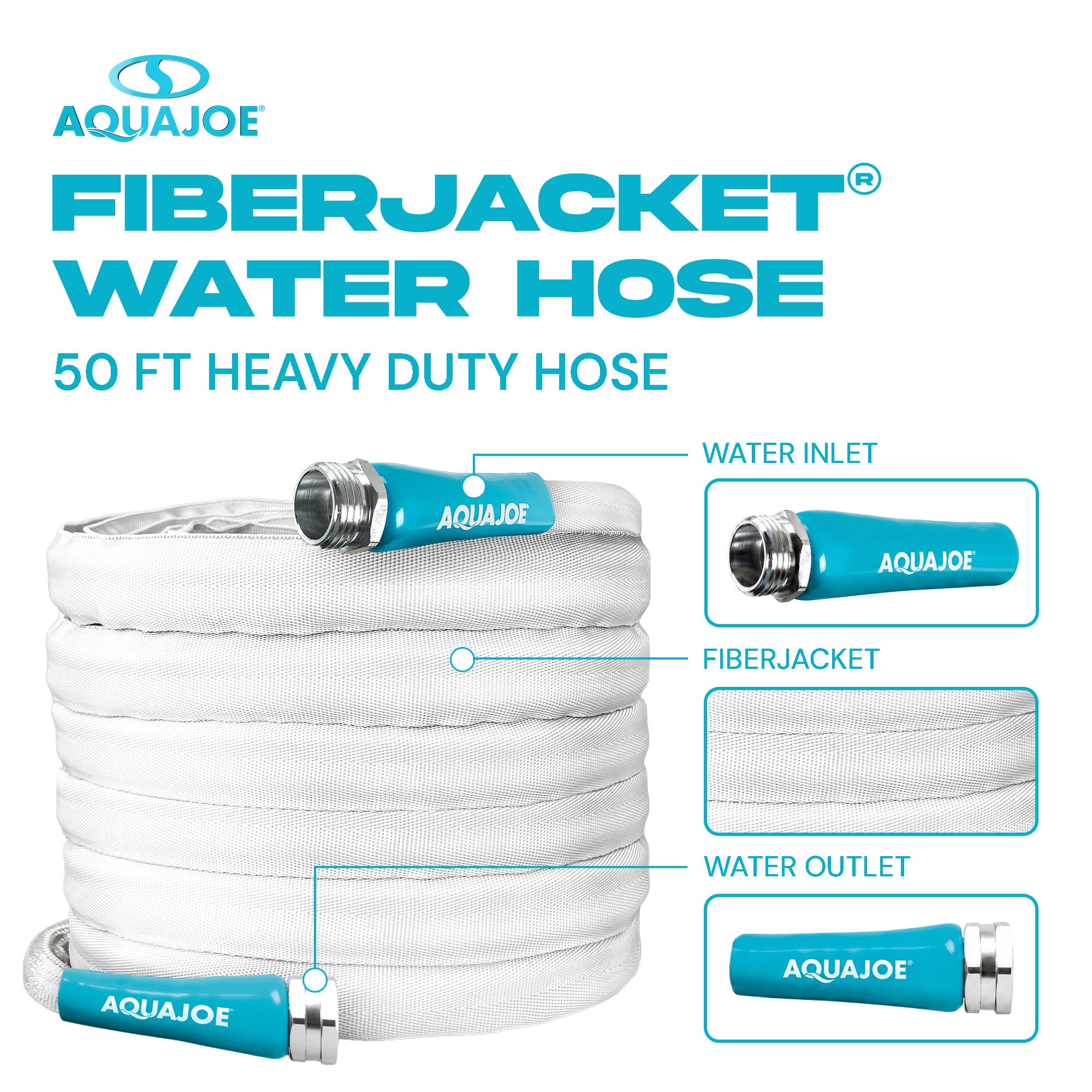 Aqua Joe 50 Foot Expandable RV Hose with Flexible Fiber Jacket, AJFJH50-58-RV - VMInnovations