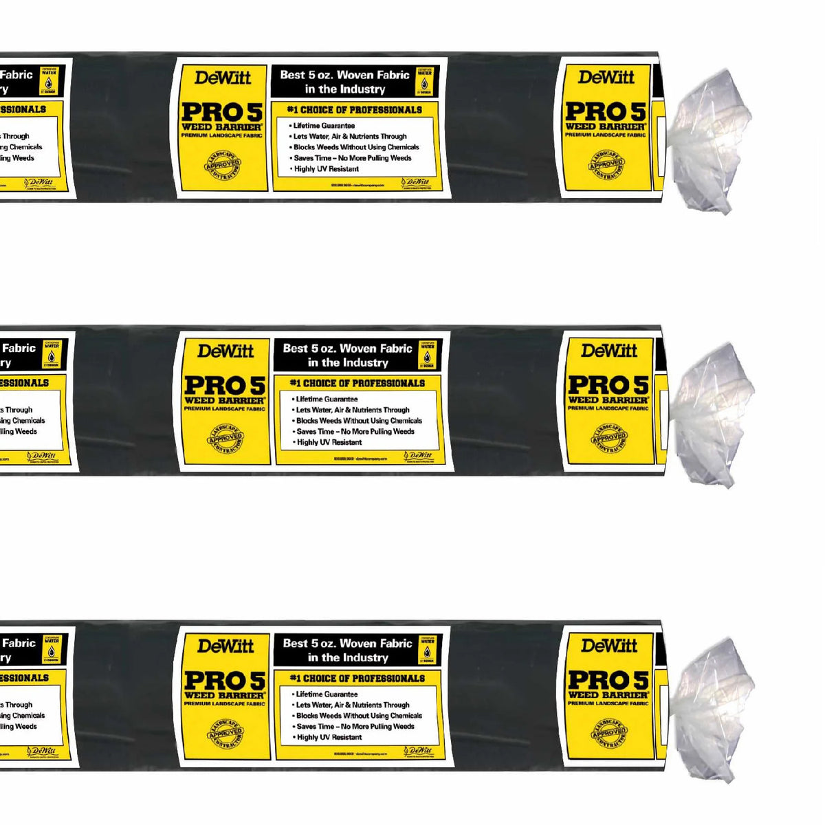 DeWitt P6 Pro 5 Commercial Landscape 5-Oz Barrier Fabric, 6 x 250' (3 Pack)