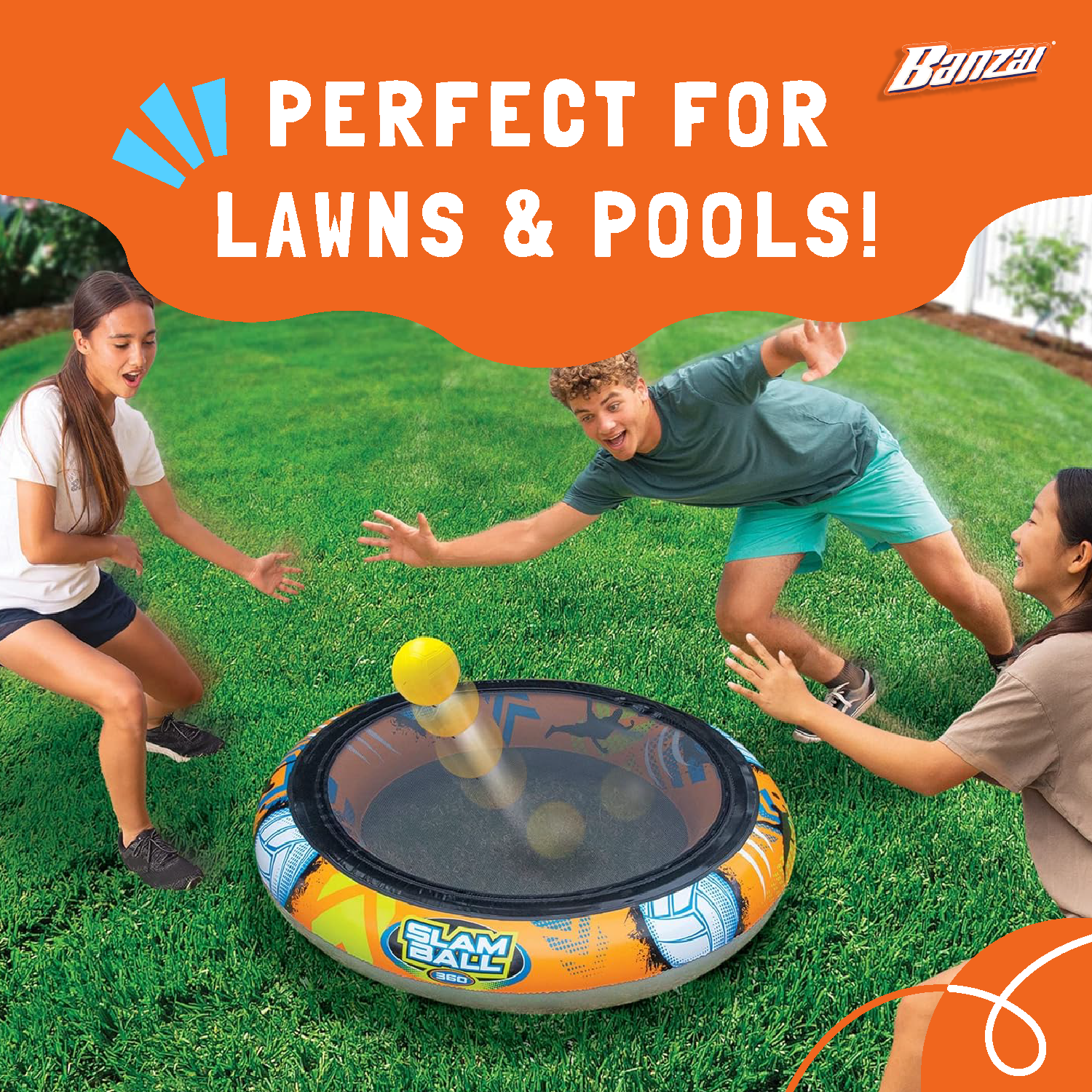 Banzai SLAM BALL 360 Plastic High-Energy Pool or Lawn Game, Ages 8+ (Open Box) - VMInnovations
