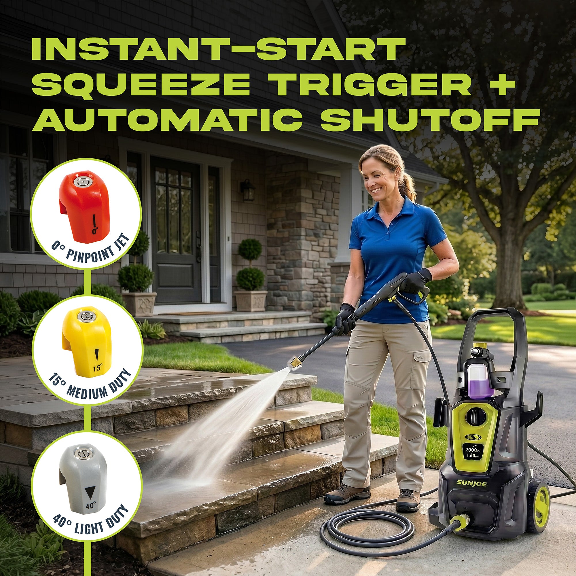 Sun Joe Electric Pressure Washer w/ Extension Wand, SPX2680-MAX, PWMA Certified