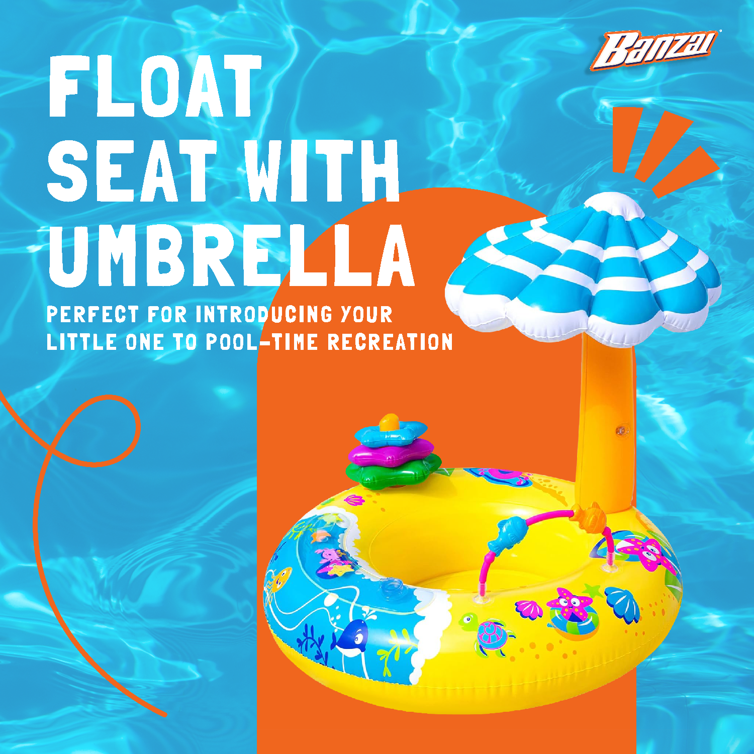 Banzai Discovery Splash Inflatable Pool Float Seat for Ages 9-24 Months (Used) - VMInnovations