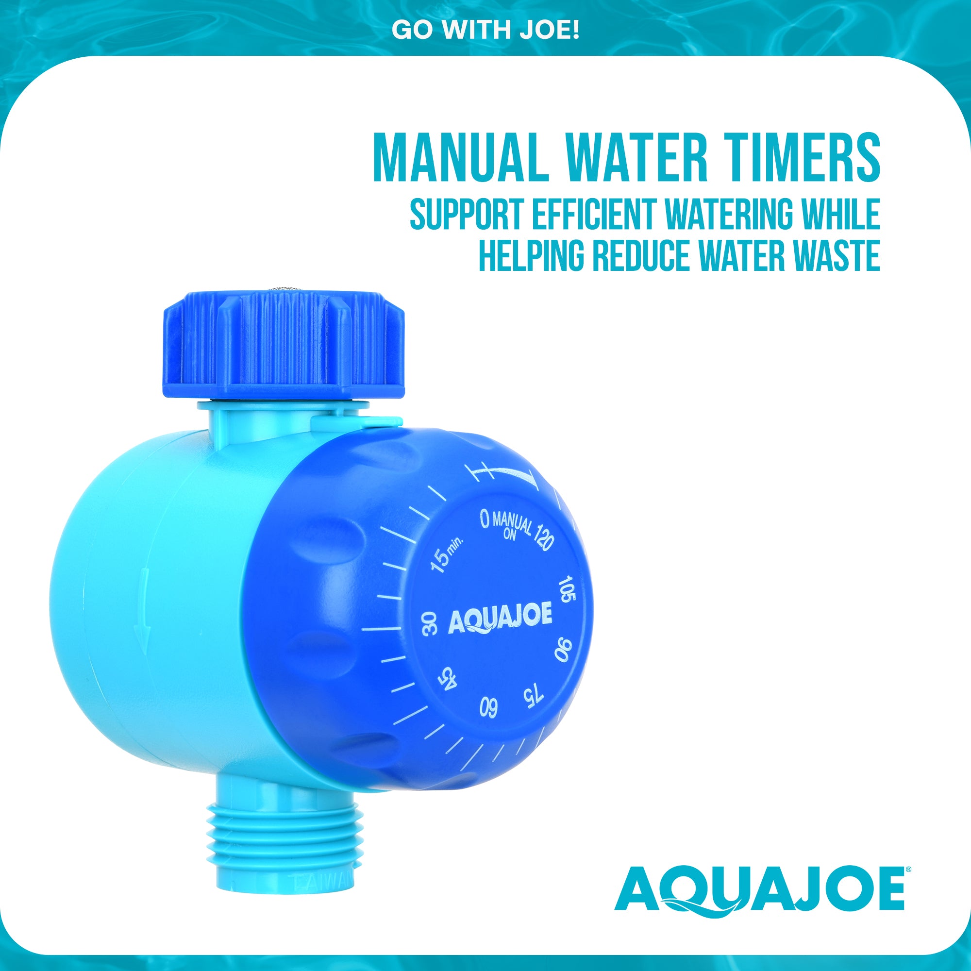 Aqua Joe 2 Pack Mechanical Hose Timer, 2-Hour Max, Manual Bypass, AJ-WTX2