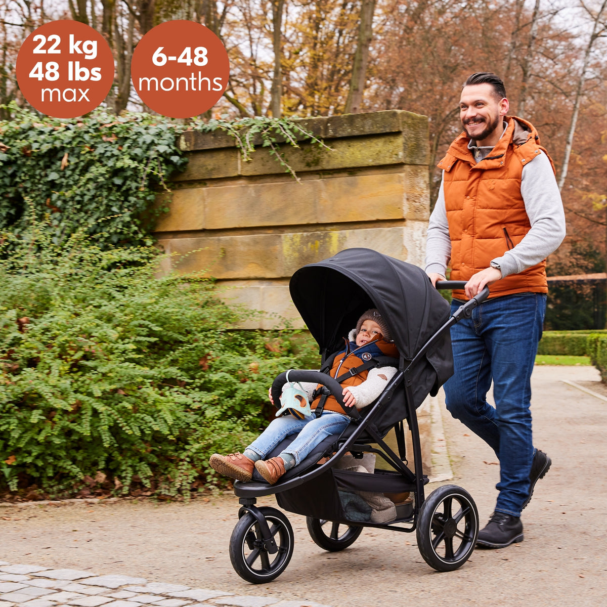 hauck Stroller Rapid 3 Air Reclining Seat, Compact Stroller, Air Tires(Open Box)