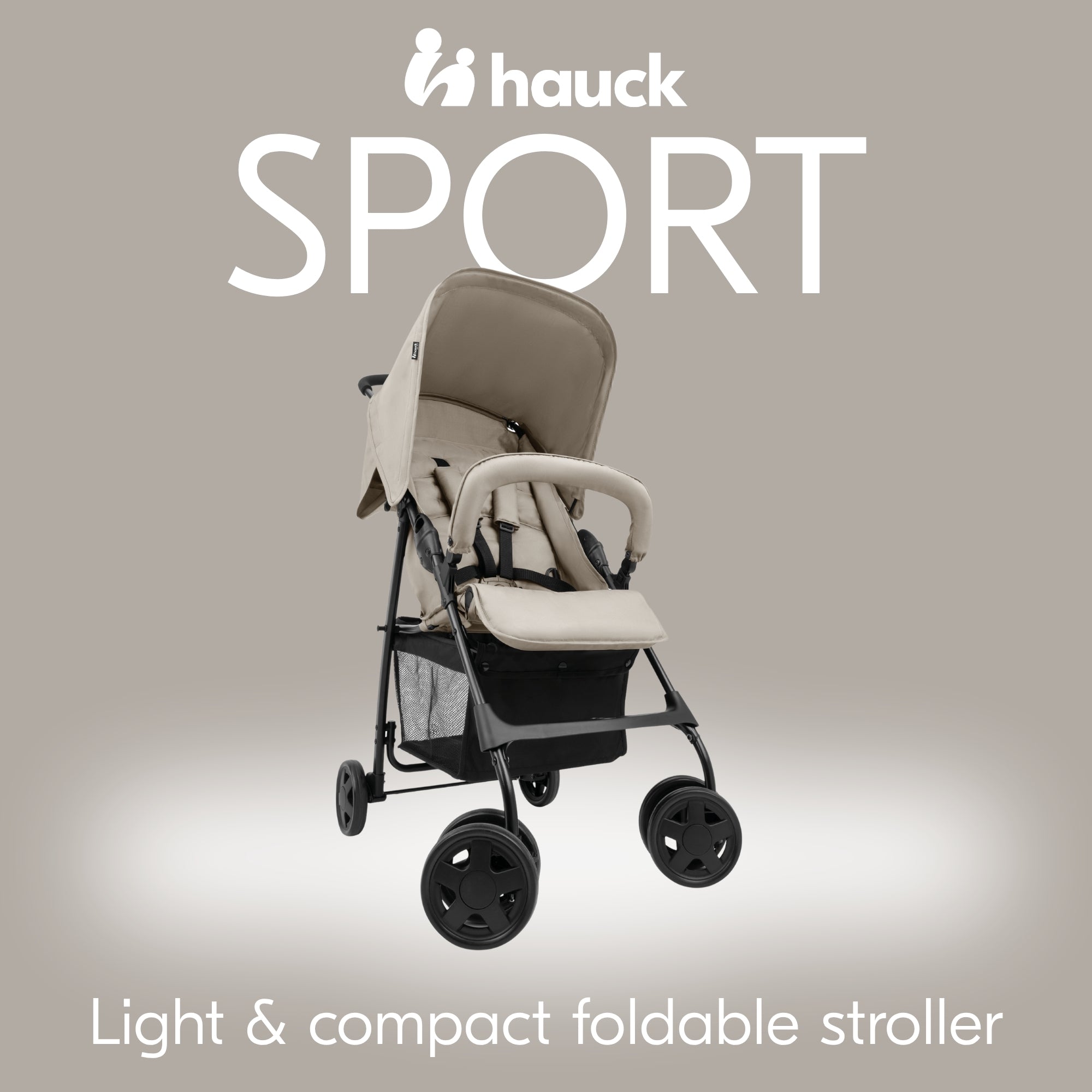 hauck Sport T13 Lightweight Compact and Foldable Stroller, Push Chair, Beige