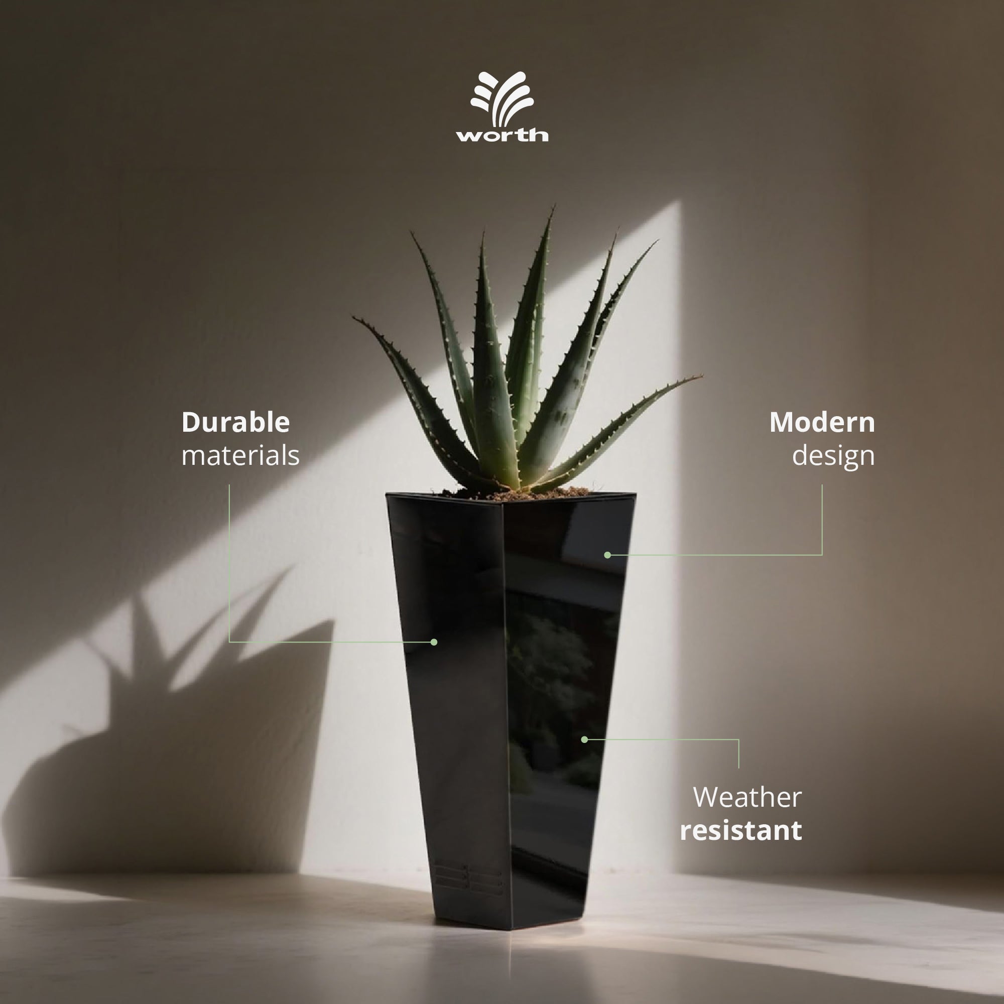 Worth 2 Pack 28" Tall Large Metal Planter, Tapered Steel Flower Pots, (Open Box)