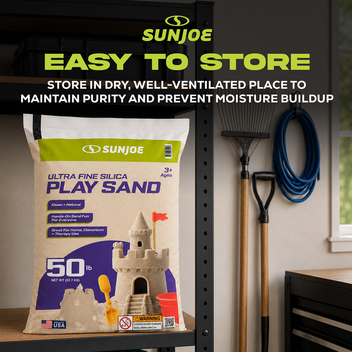 Sun Joe Ultra Fine Silica Play Sand for Sandboxes and Sensory Tables, 50 lbs, PLYSAND50 - VMInnovations