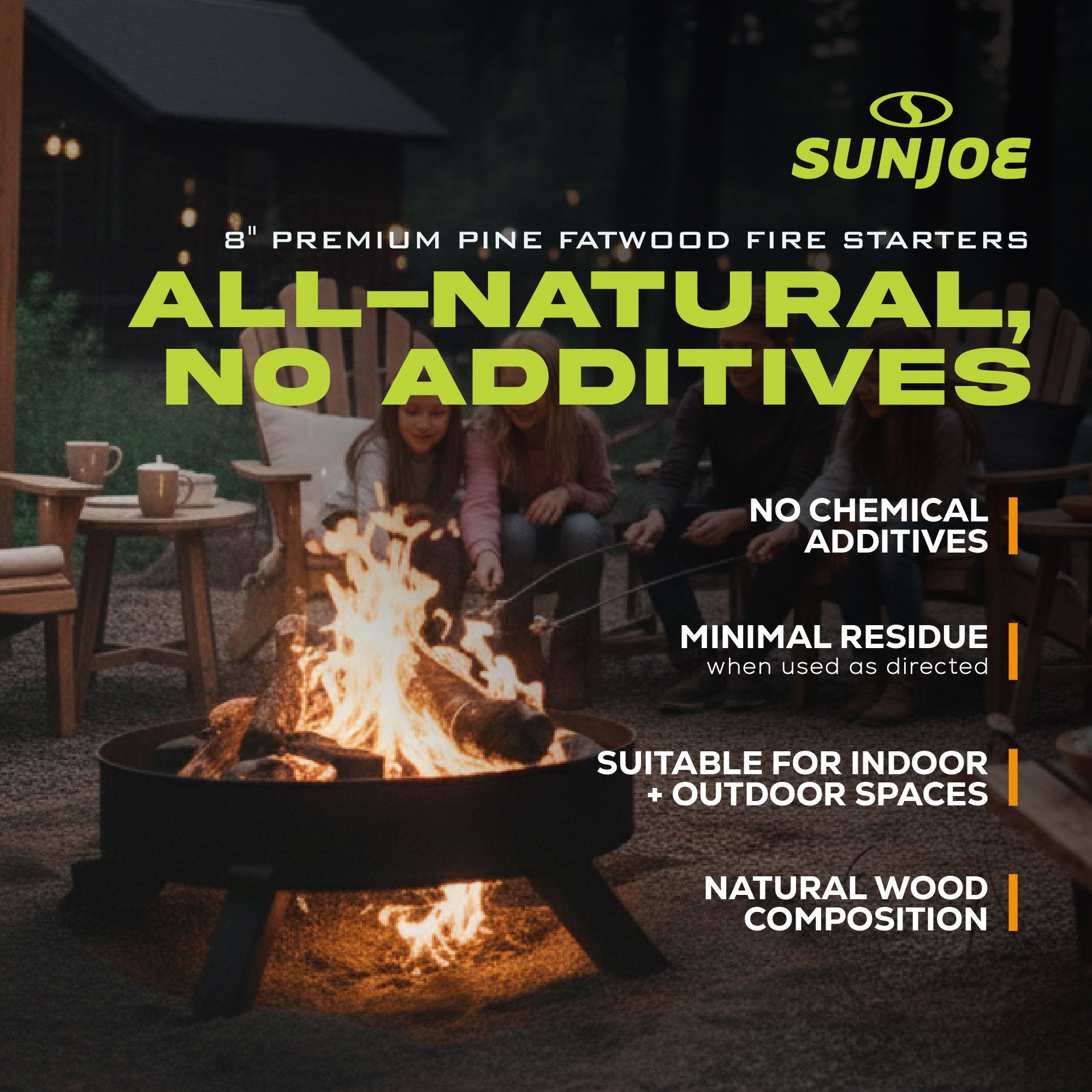 Sun Joe 40lb Fire Starter Sticks for Fireplace, Wood Stove & Grill (Open Box)