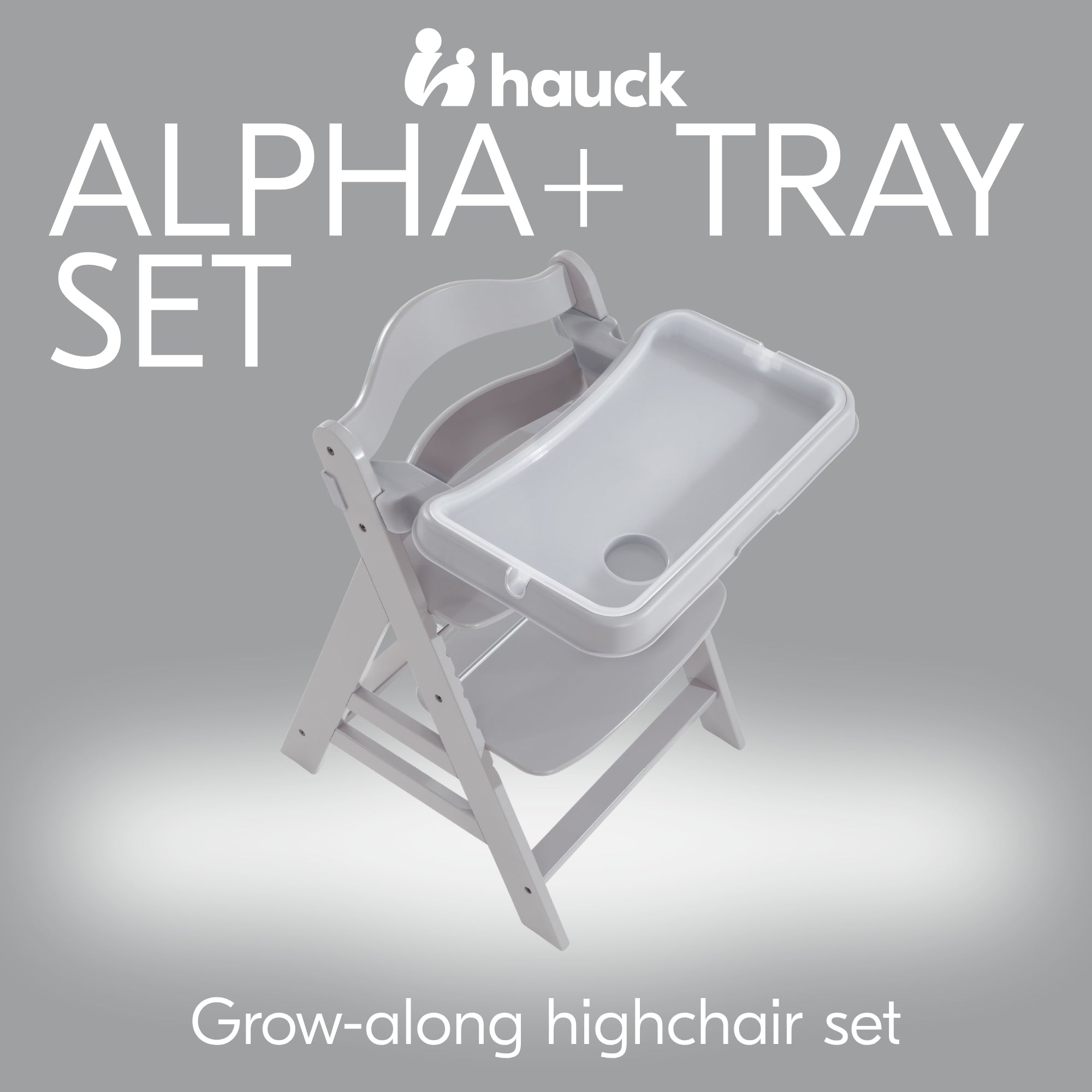 hauck Alpha+ Adjustable Booster High Chair and High Chair Tray Table, Grey - VMInnovations