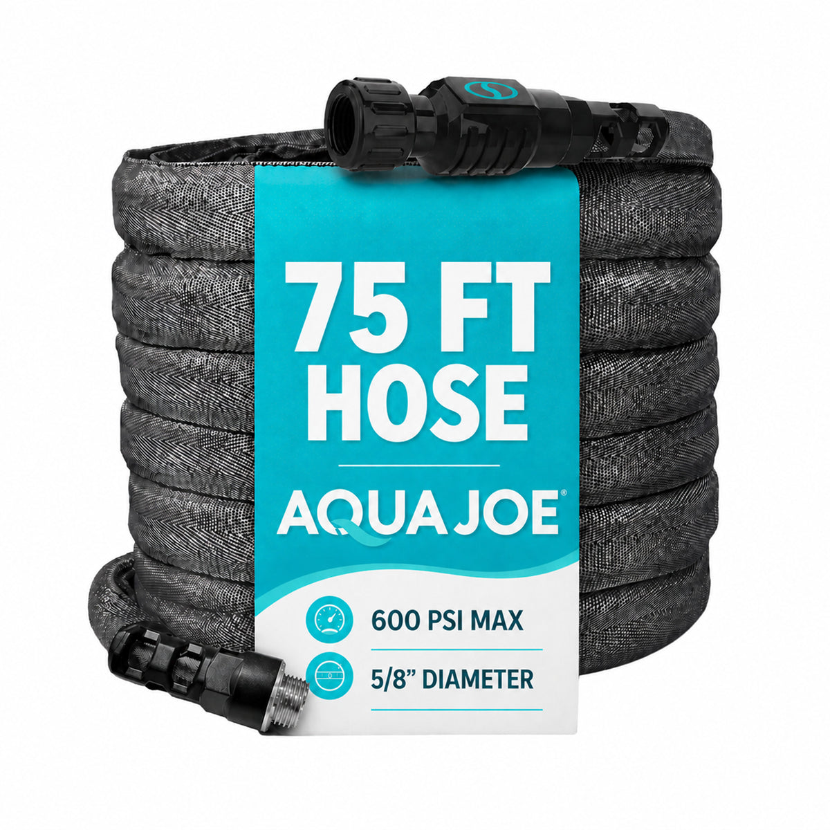 Aqua Joe FiberJacket Garden Hose, Kink-Resistant, 75' x 5/8" Diameter (Open Box)