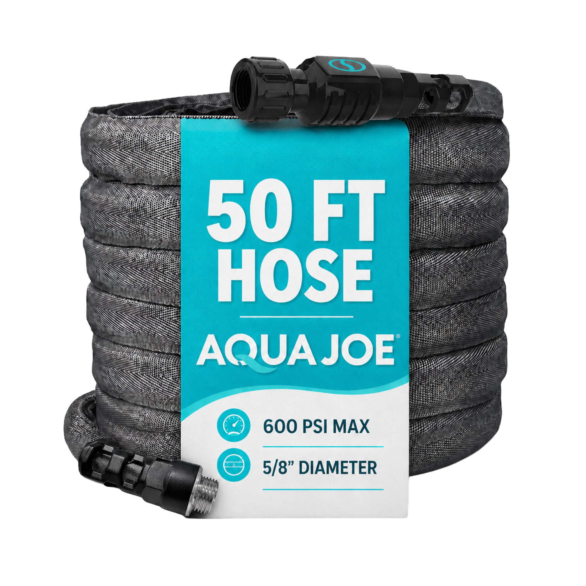 Aqua Joe FiberJacket Garden Hose, Kink-Resistant, 50' x 5/8" Diameter (Open Box)