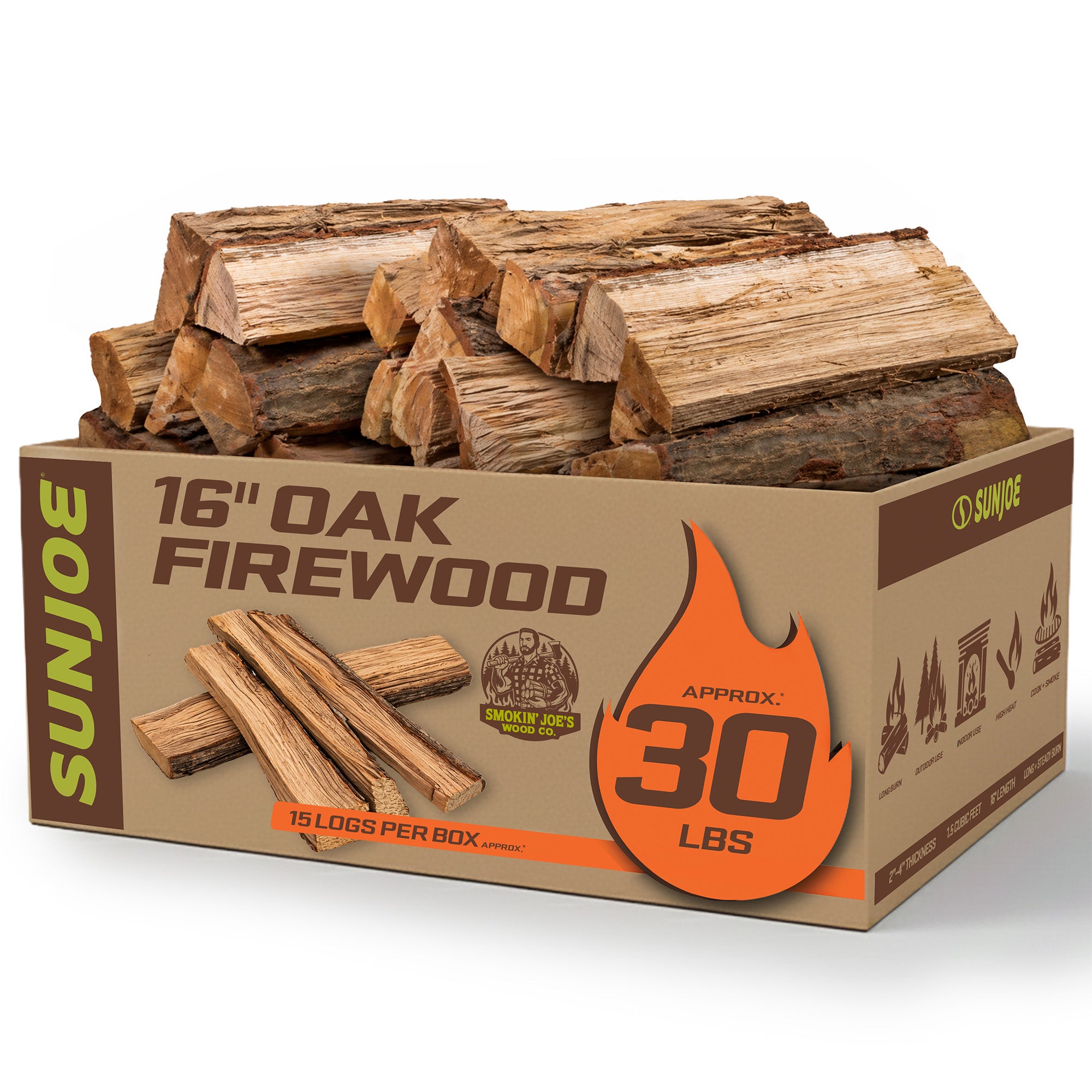 Sun Joe 16" Oak Firewood Fire Starter Sticks for Fireplace & Pits Use, (Used) - VMInnovations