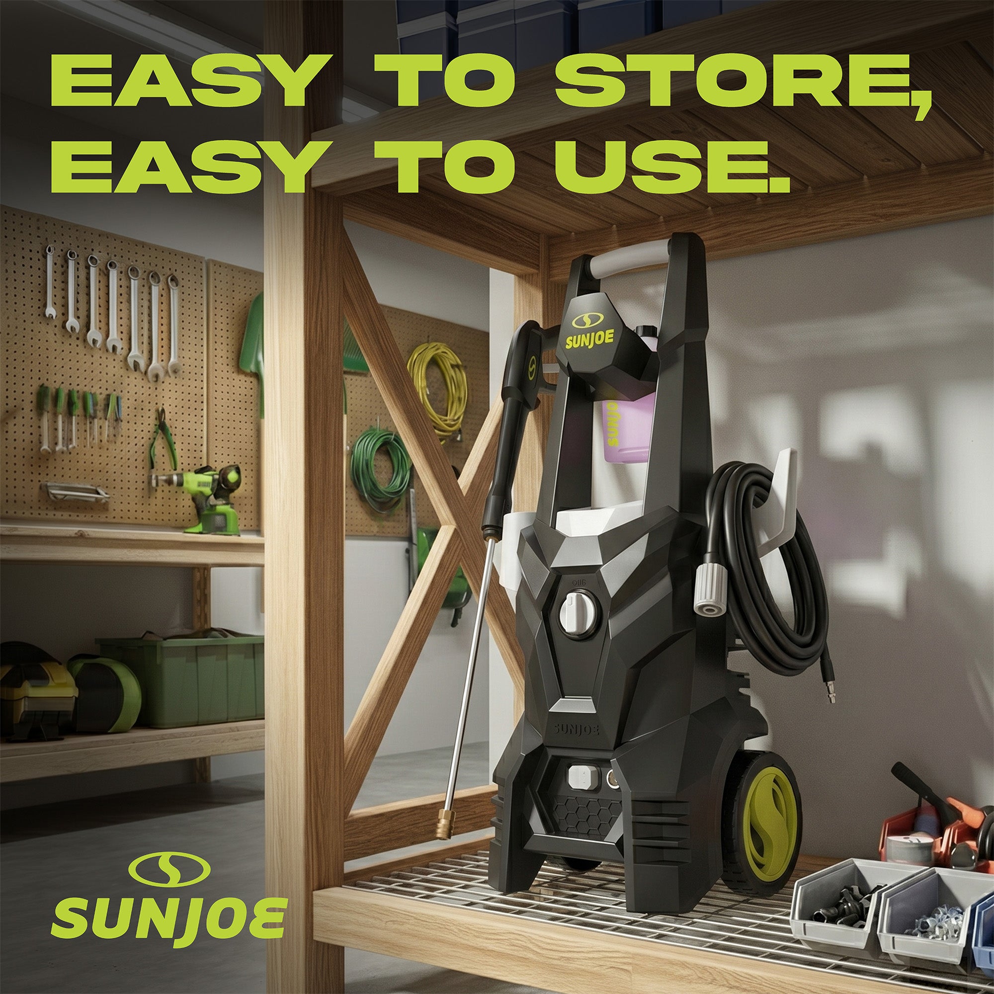 Sun Joe SPX100-GO 1300 Electric Pressure Washer | Portable, Lightweight | Includes Accessories | Ideal for Cars, Patios & Decks
