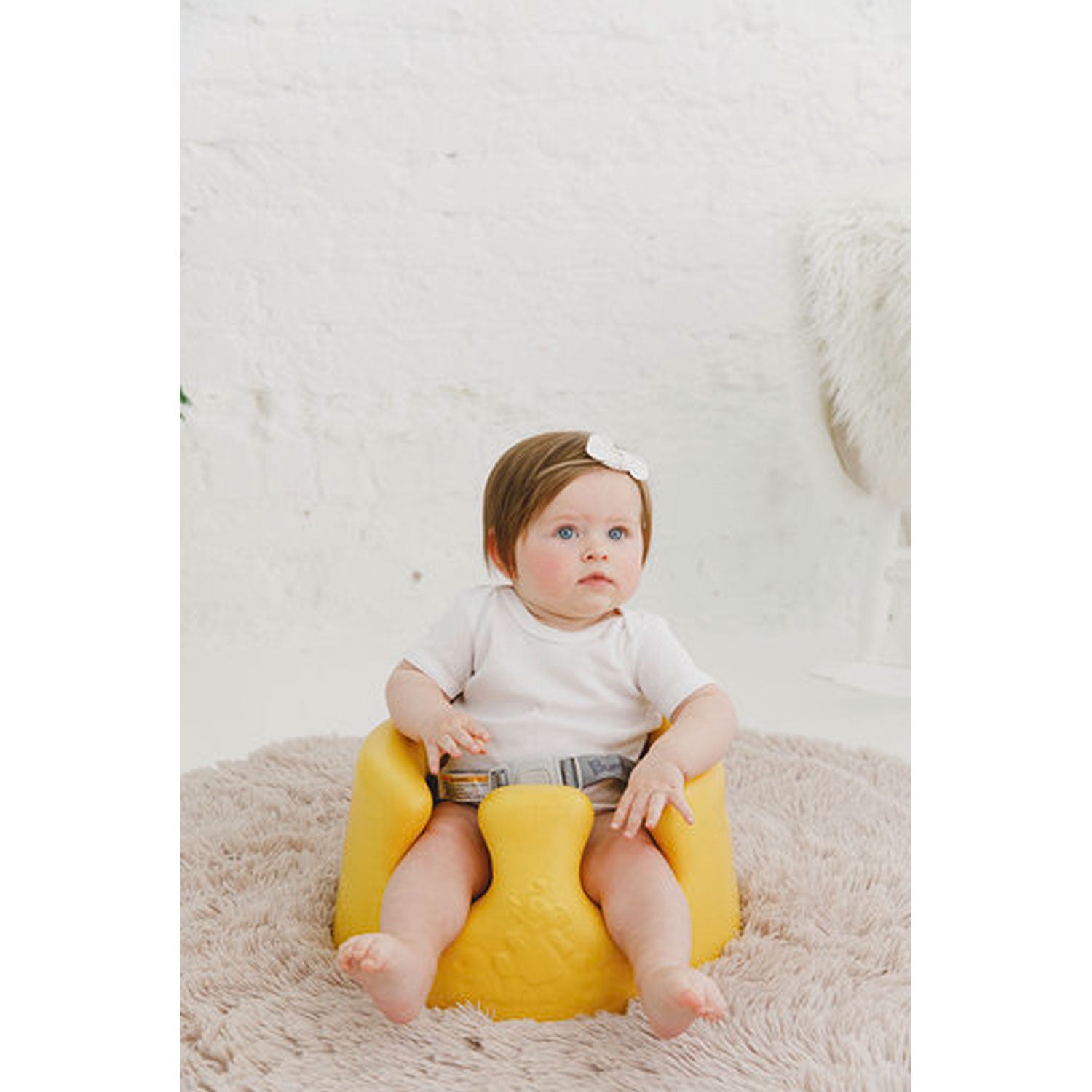Bumbo Baby Infant Soft Foam Floor Seat with Play Top Tray Attachment, Mimosa