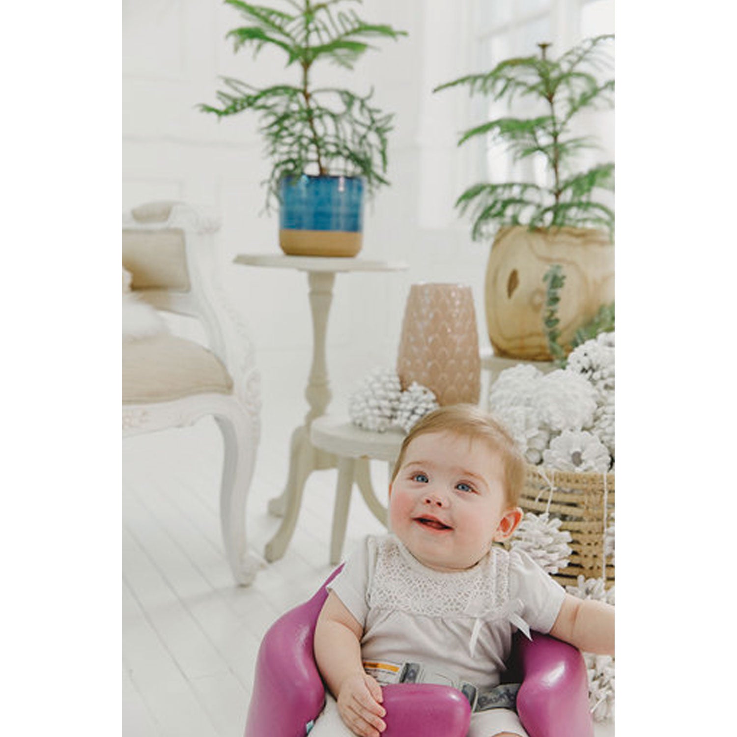 Bumbo Baby Infant Soft Foam Floor Seat with 3 Point Adjustable Harness, Grape (For Parts)