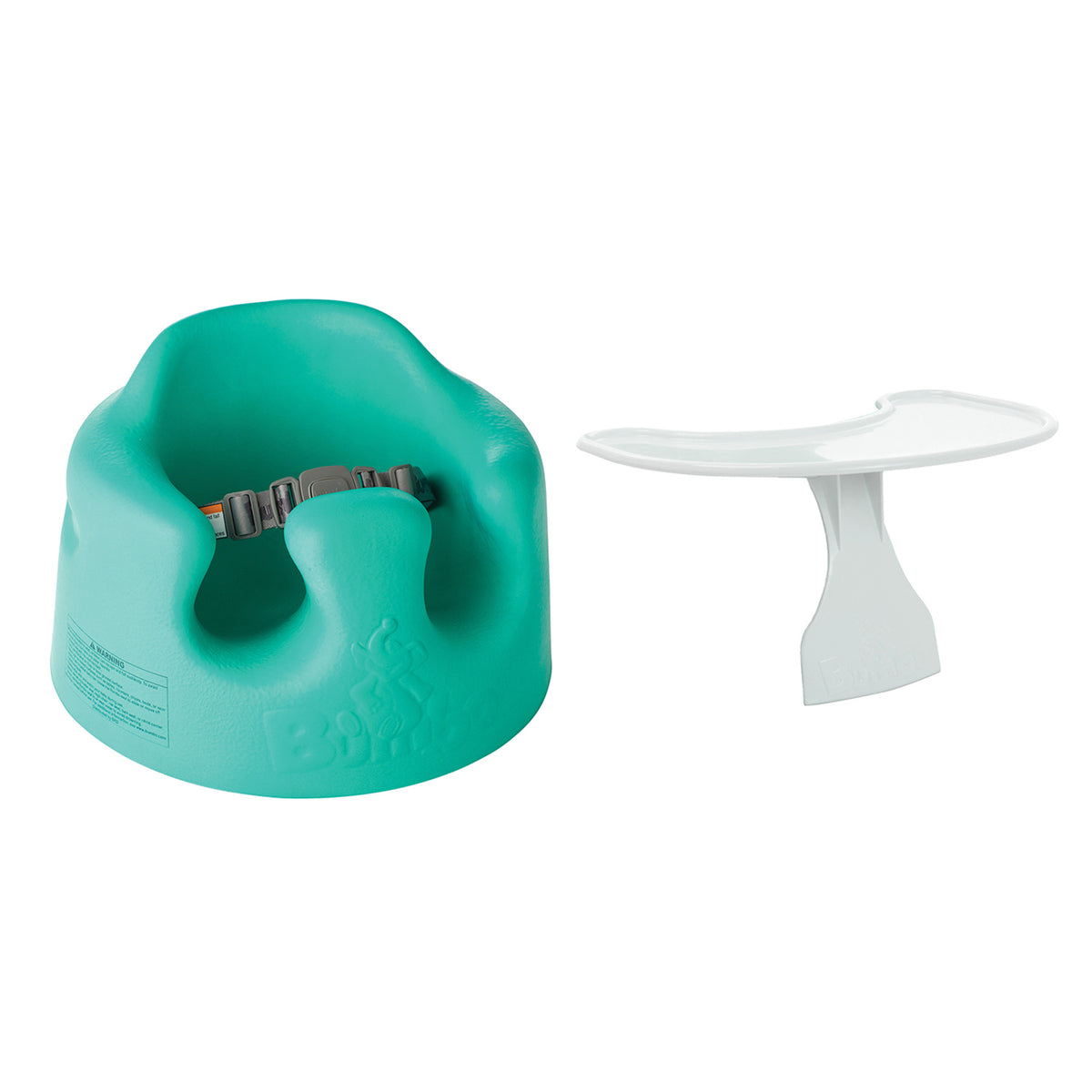 Bumbo Baby Infant Portable Foam Floor Seat with Play Top Tray Attachment, Aqua - VMInnovations