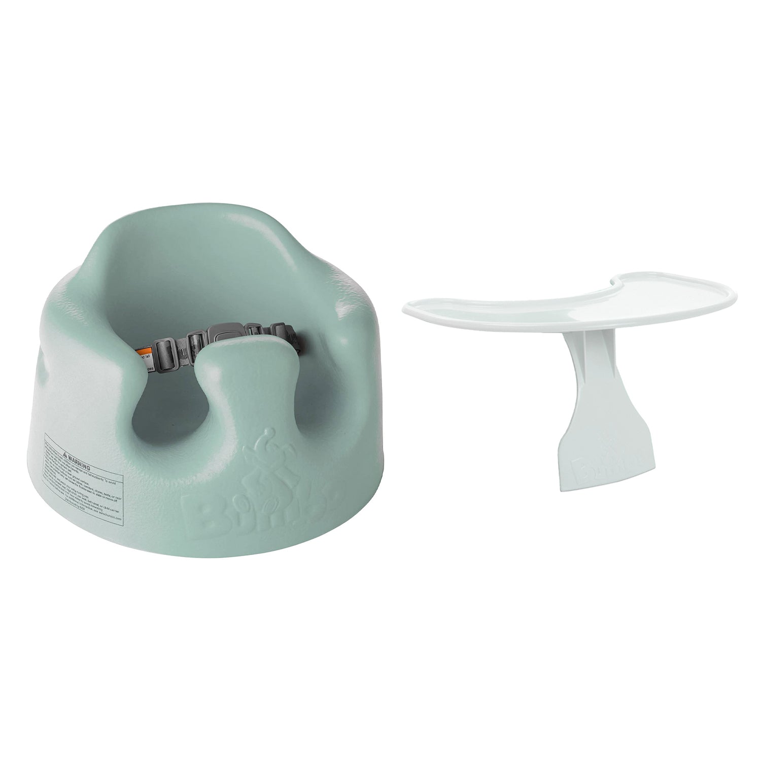 Bumbo Baby Infant Soft Foam Floor Seat with Play Top Tray Attachment, Duck Egg