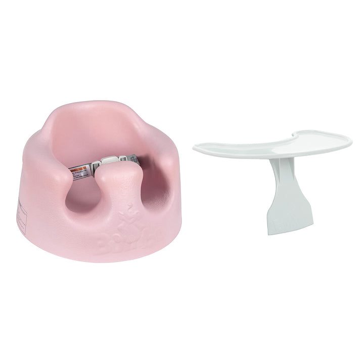 Bumbo Baby Infant Portable Foam Floor Seat with Play Top Tray Attachment, Pink - VMInnovations