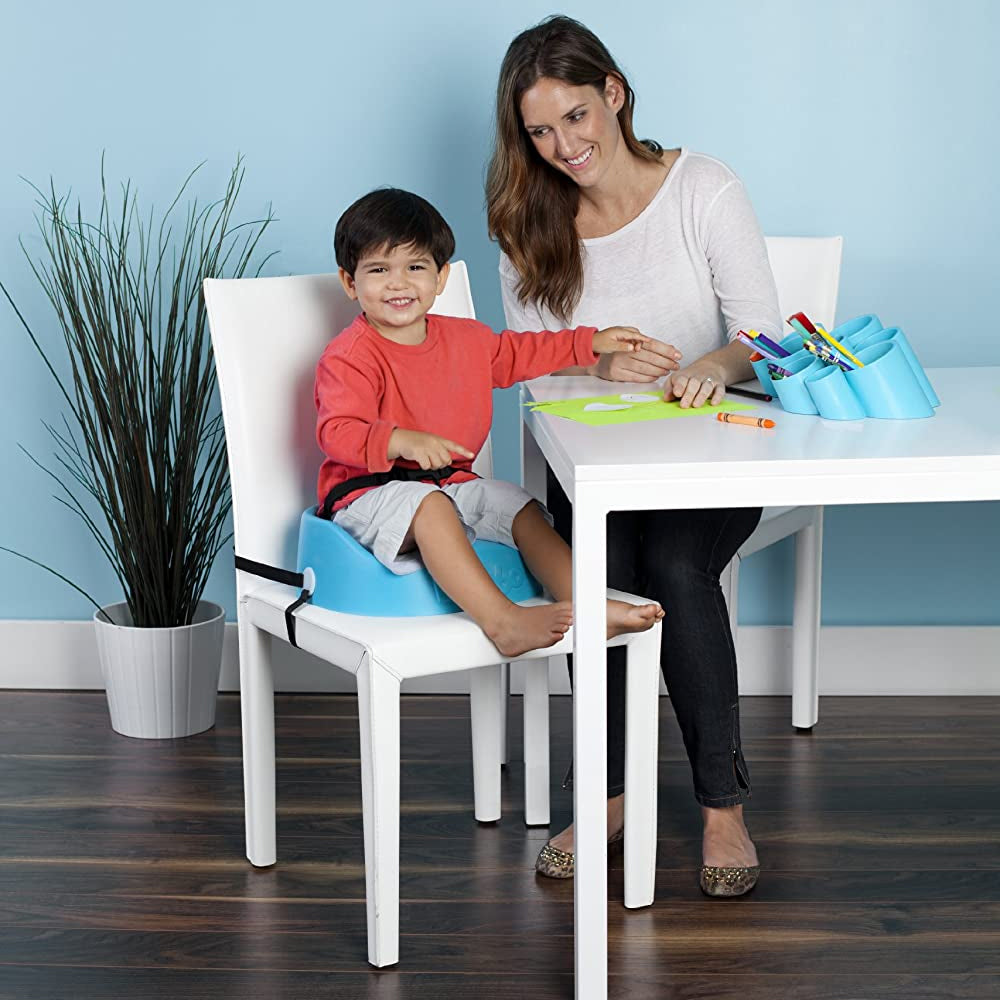 Bumbo Baby Childrens Toddler Infant Soft Dining Booster Seat, Blue (Open Box)