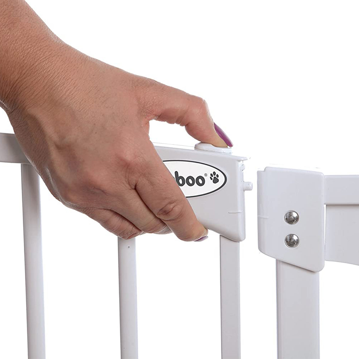 Bindaboo B1101 28 to 32 In Expanding Swing Close Baby and Pet Safety Gate, White - VMInnovations