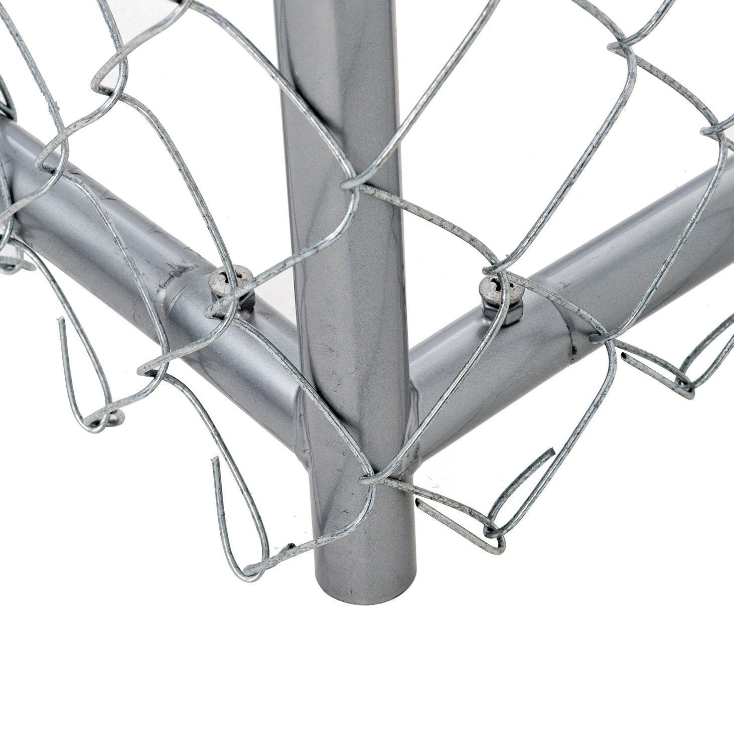 Lucky Dog 10' x 10' Chain Link Dog Kennel (2 Pack) & Waterproof Roof (2 Pack) - VMInnovations