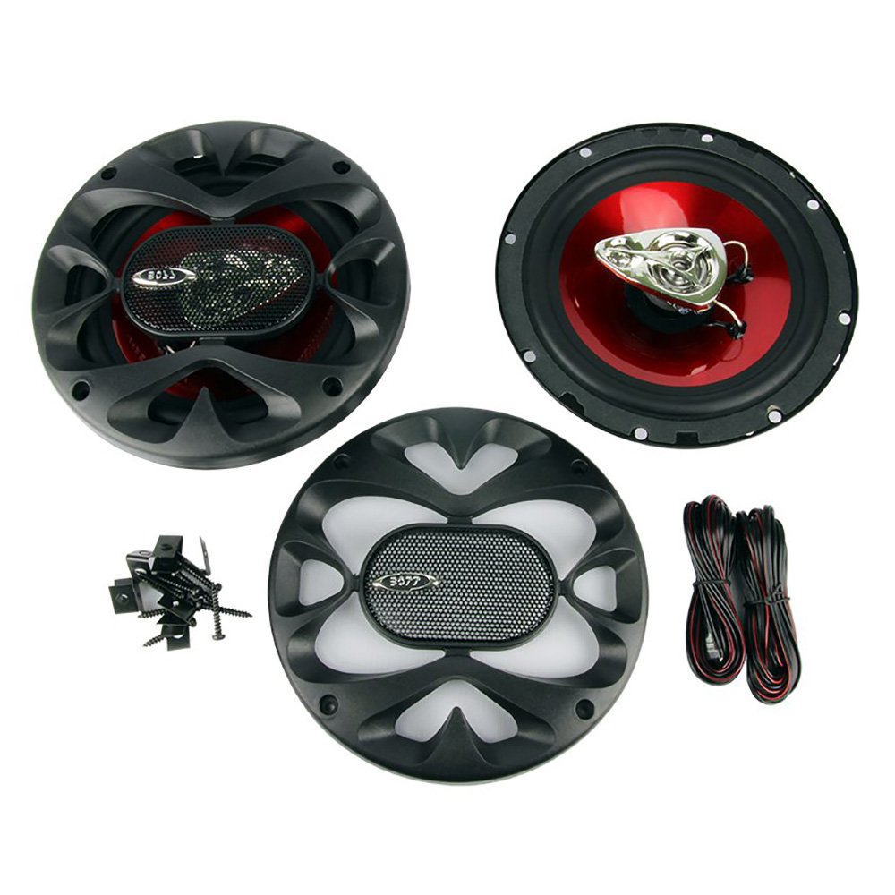 Boss 6.5 Inch 300 Watt 3-Way Car Coaxial Audio Red Stereo Speakers (20 Pack)