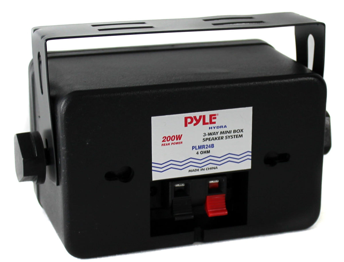 Pyle PLMR24B 3.5" 200 Watt 3-Way Weather Proof Box Speaker System Black (6 Pack)