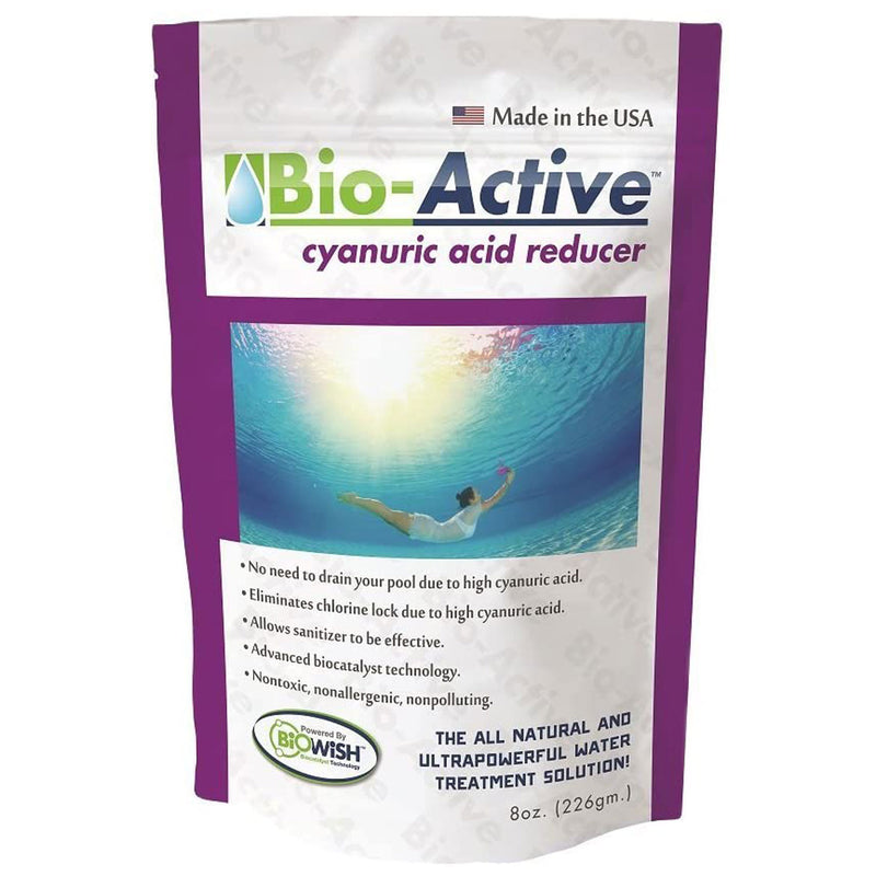 Bio-Active Non Polluting Cyanuric Acid Reducer Powder for Swimming Pools, 8 Oz