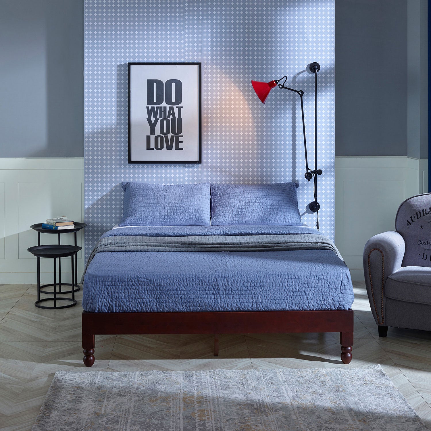 MUSEHOMEINC 12 Inch Espresso Wood Platform Bed Frame with Wooden Slats(Open Box) - VMInnovations