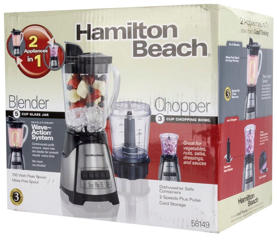 Hamilton Beach 2-In-1 Crusher Blender Chopper with Blender Baby Foods Cookbook