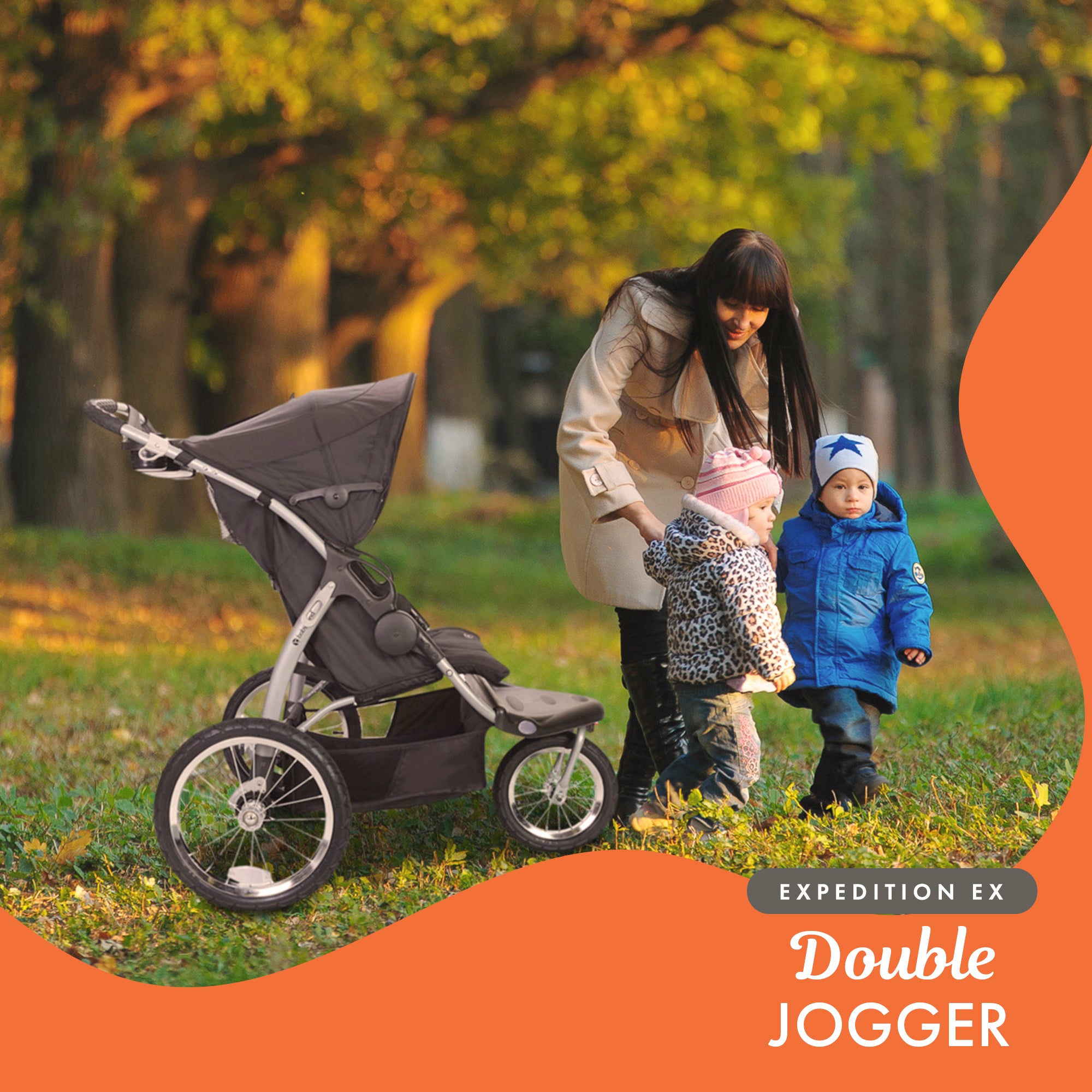 Baby Trend Expedition EX Swivel Travel Jogging Double Baby Stroller (Open Box) - VMInnovations