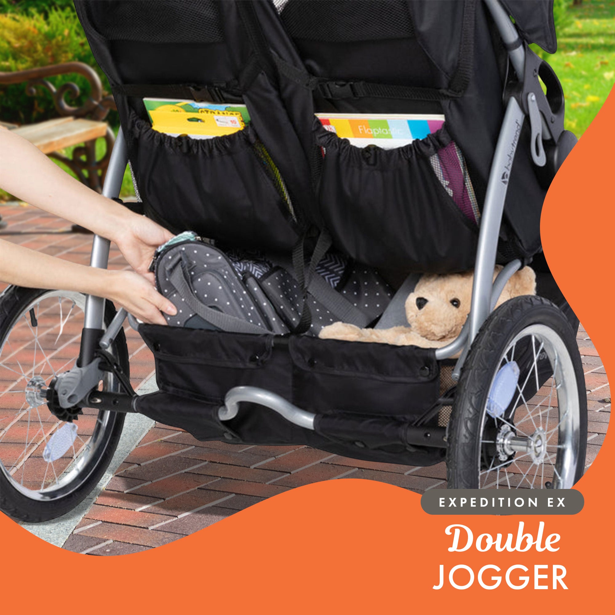 Baby Trend Expedition EX Swivel Travel Jogging Double Baby Stroller (Open Box) - VMInnovations