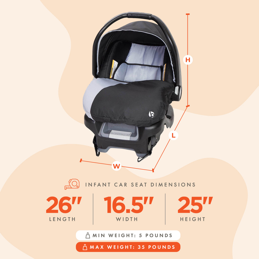 Baby Trend Ally Baby Infant Car Seat Travel System with Cover, 2-Pack, Stormy - VMInnovations