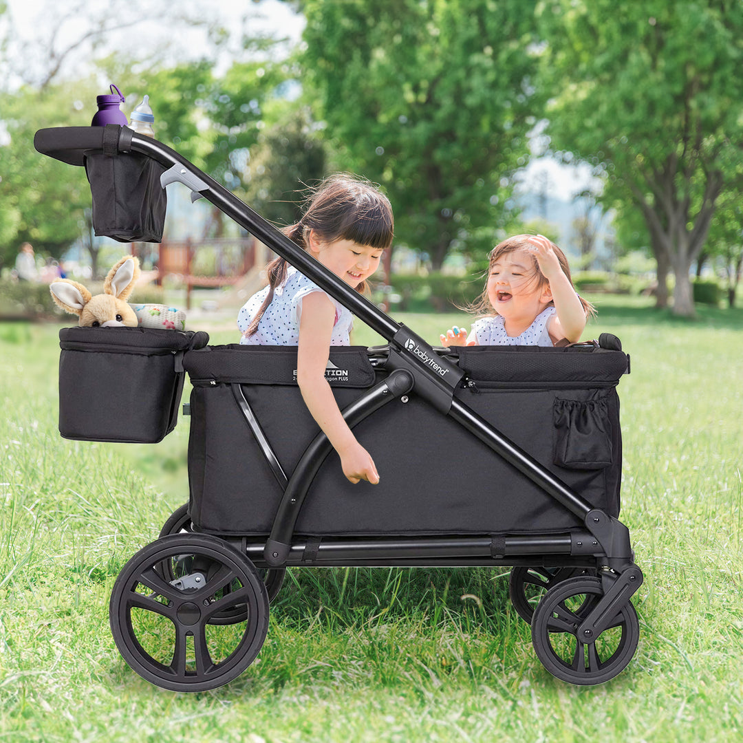Baby Trend Expedition 2 in 1 Push or Pull Stroller Wagon Plus w/ Canopy, Black - VMInnovations