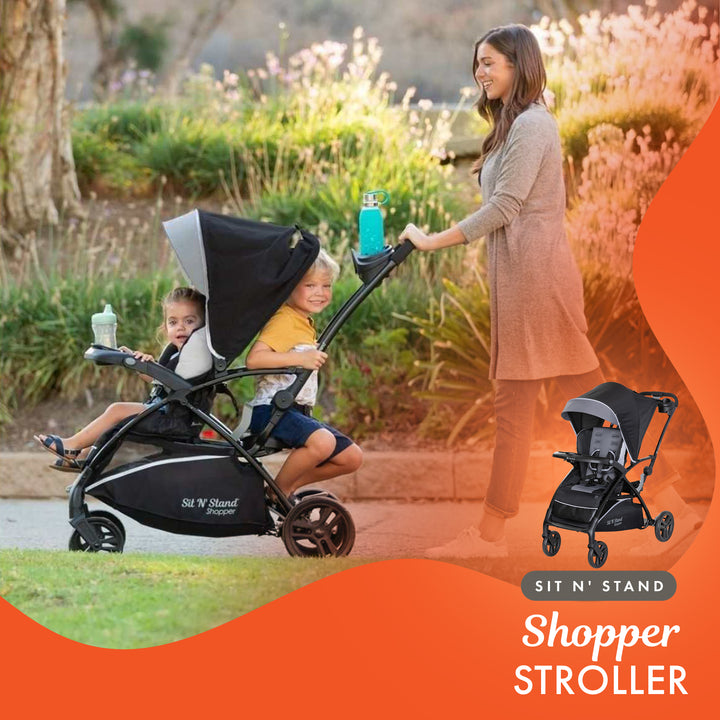 Baby Trend Sit N' Stand Stroller w/Canopy & EZ-Lift Plus Infant Car Seat, Stormy - VMInnovations