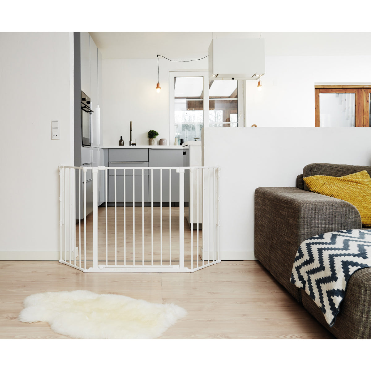 BabyDan Flex Medium Adjustable 35-58 Inch Wall Mounted Baby Gate, White