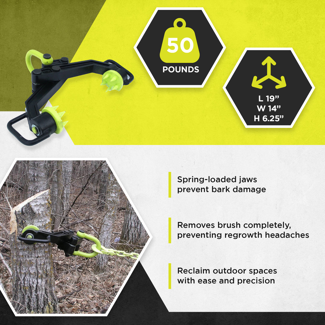 Brush Grubber Single Person Large Manual Weeder w/5 Gripping Teeth, Multicolor - VMInnovations