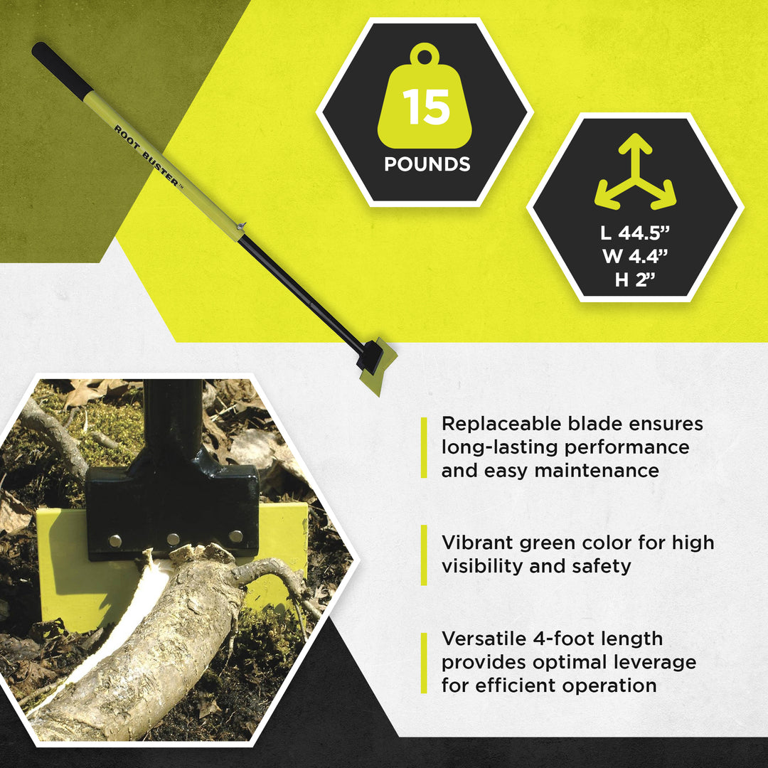 Brush Grubber 18 Inch Heavy Duty Root Buster with Manual Operation Mode, Green - VMInnovations