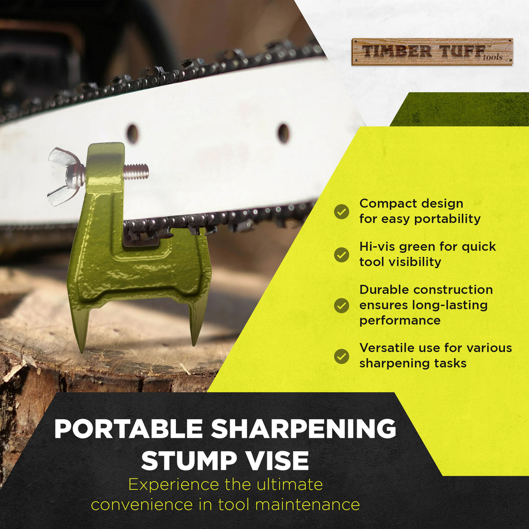 Timber Tuff Portable Sharpening Stump Vise for Tools and Home Improvement, Green - VMInnovations