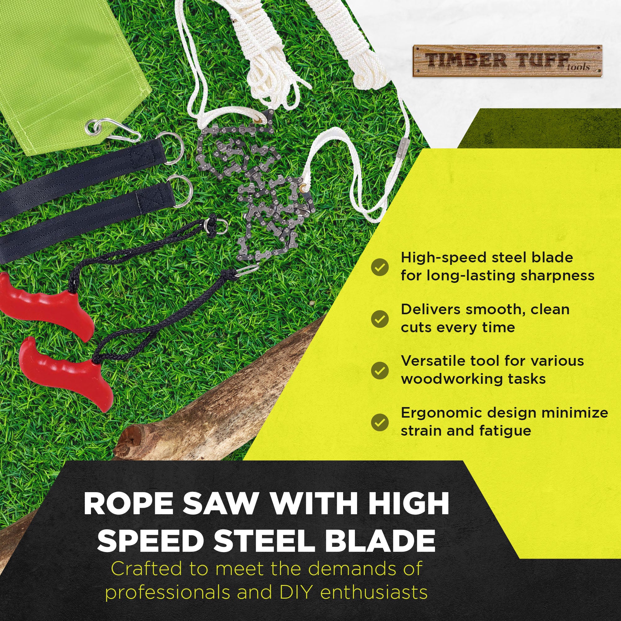 Timber Tuff Rope Saw w/ High Speed Steel Blade Material for Tools/Home(Open Box) - VMInnovations
