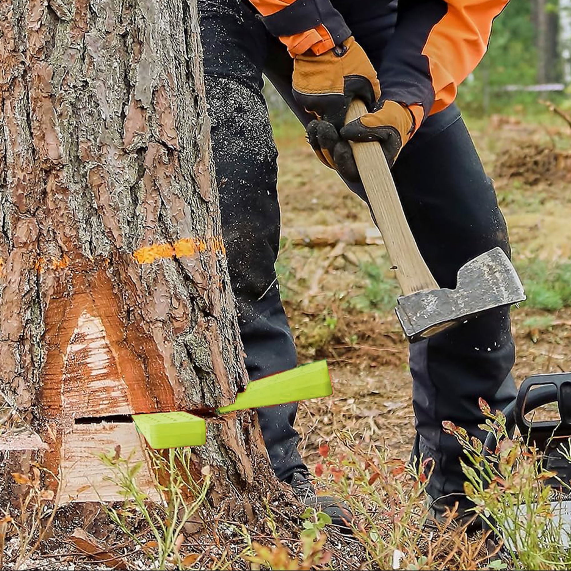 Timber Tuff 10 Inch Felling Wedge w/Hi Vis Color and Serrated Grippers (2 Pack) - VMInnovations