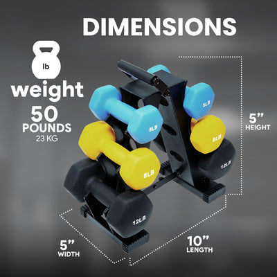 BalanceFrom Fitness 5, 8, and 12 Pound Neoprene Coated Dumbbell Set with Stand
