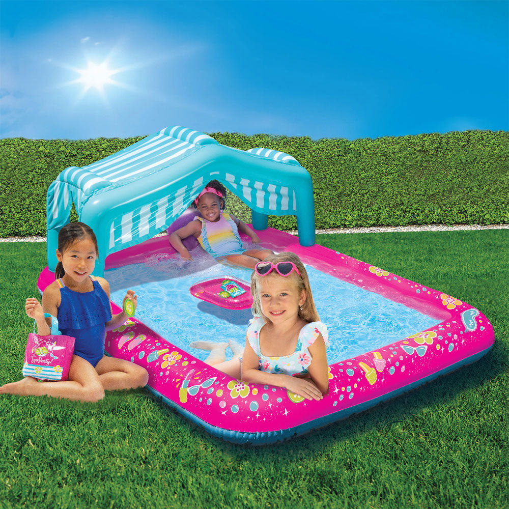 Banzai Spa Party 6ft x 5ft Inflatable Kiddie Splash Pool Set with Shade (Used)