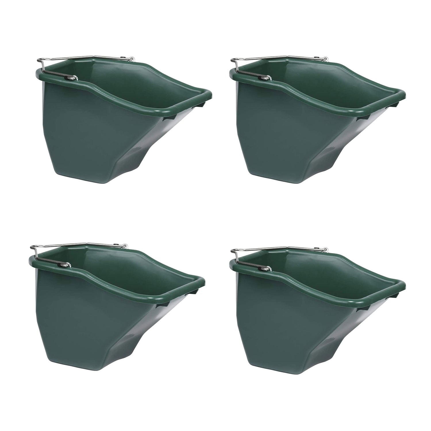 Little Giant 10-Quart Plastic Flat Back Livestock Feed Bucket, Green (4 Pack) - VMInnovations