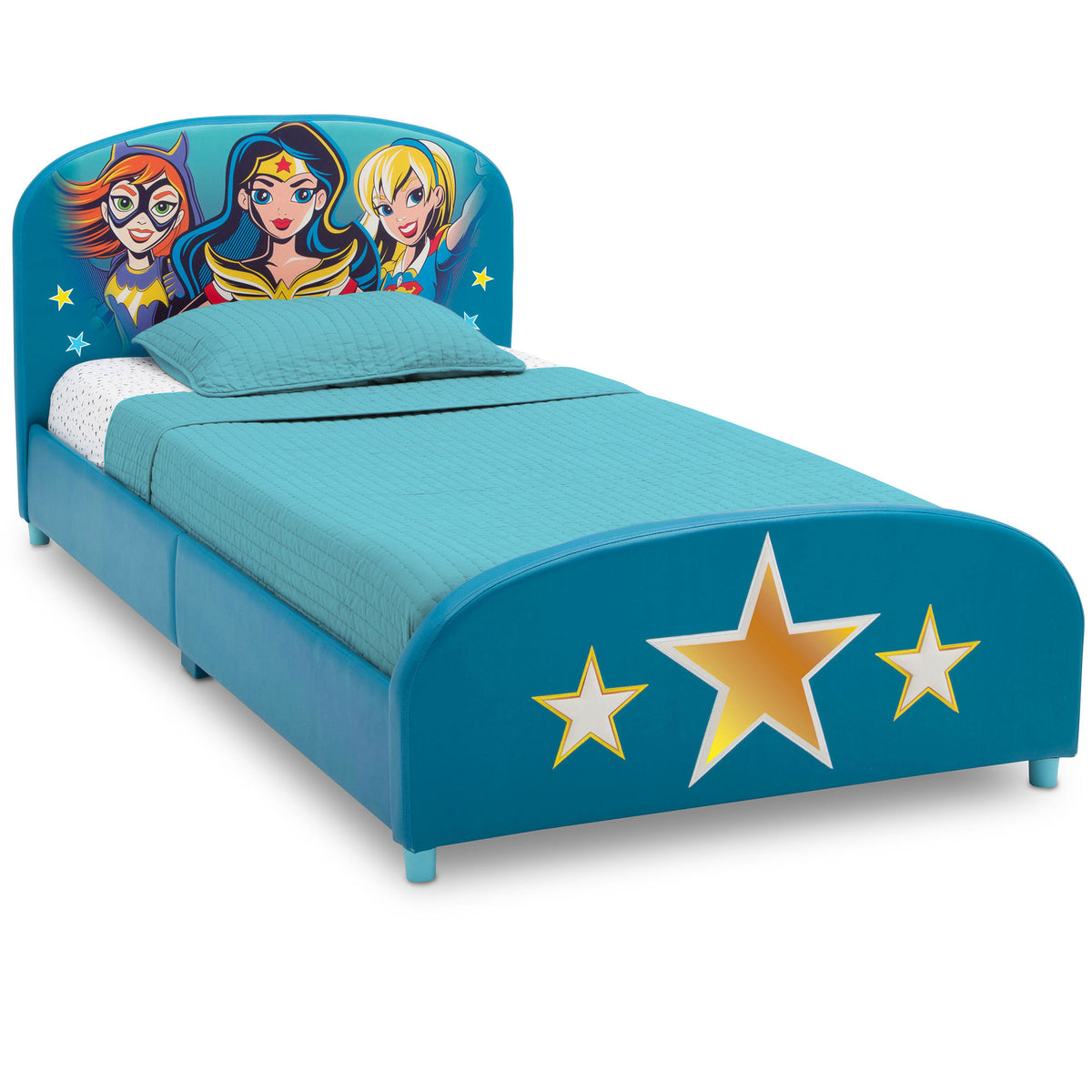 Delta Children DC Comics Super Hero Girls Upholstered Kids Twin Bed (Open Box)