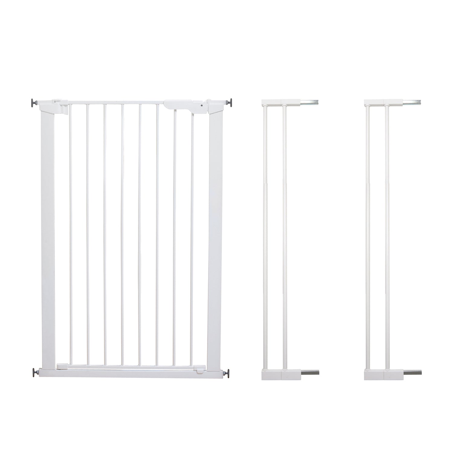 BabyDan Scandinavian 31 Inch Pet Safety Gate & 2-Pack Gate Extensions, White