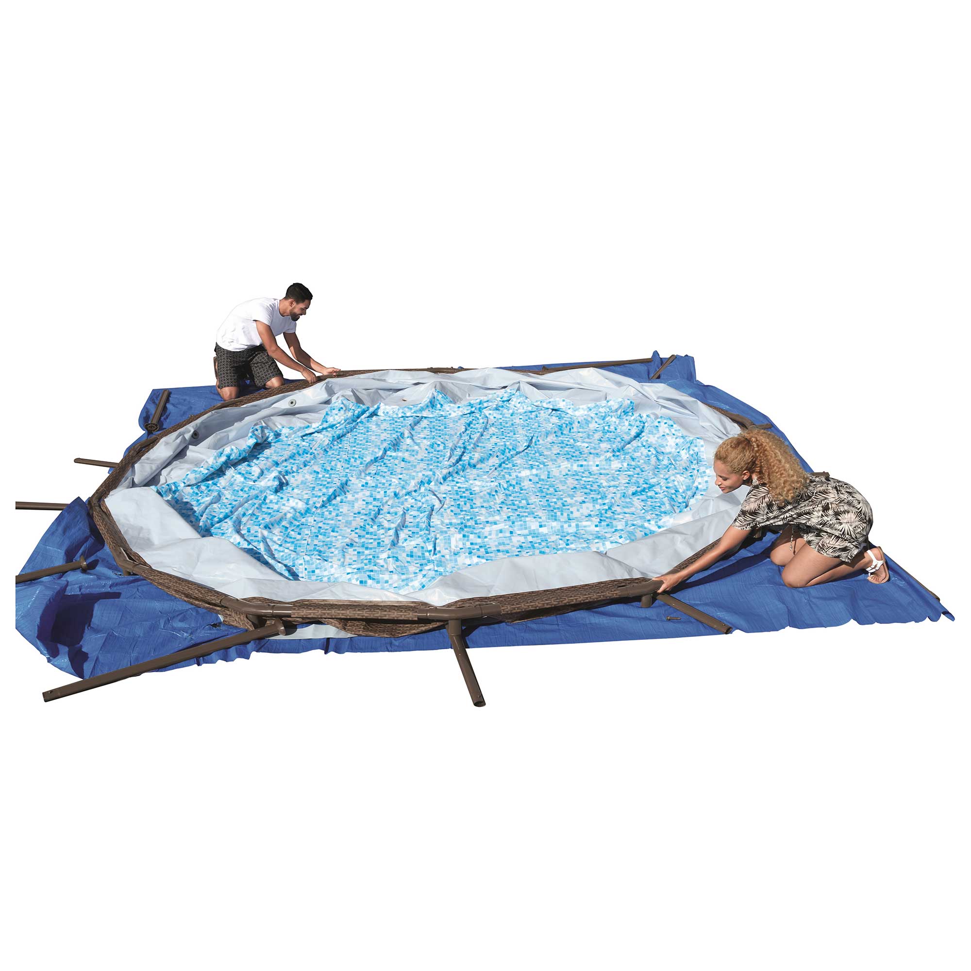 Bestway 16' x 48" Power Steel Round Frame Above Ground Pool Set & Pump (2 Pack) - VMInnovations