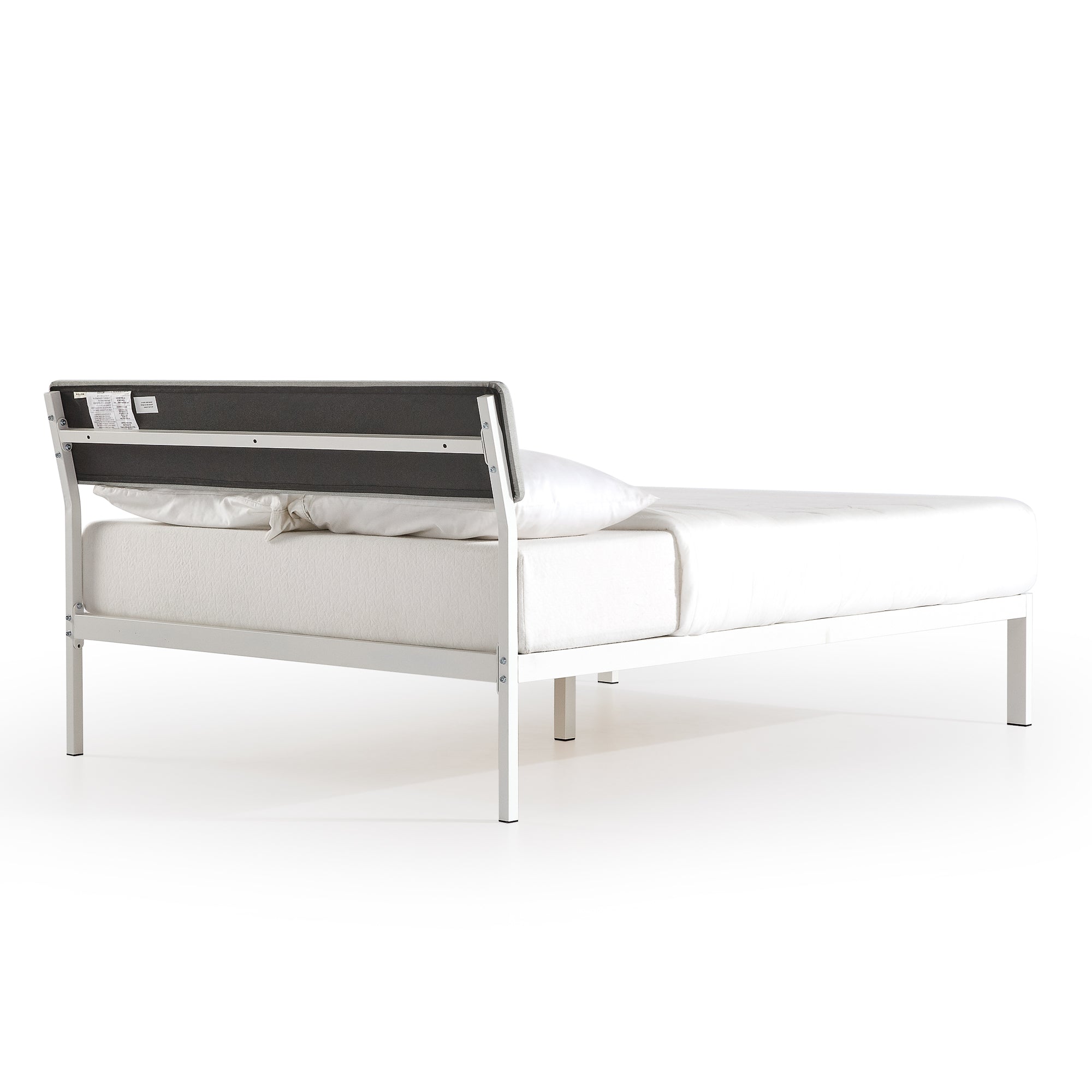 Mellow KERA Metal/Wood Platform Bed Frame with Angled Headboard, Full (Open Box)