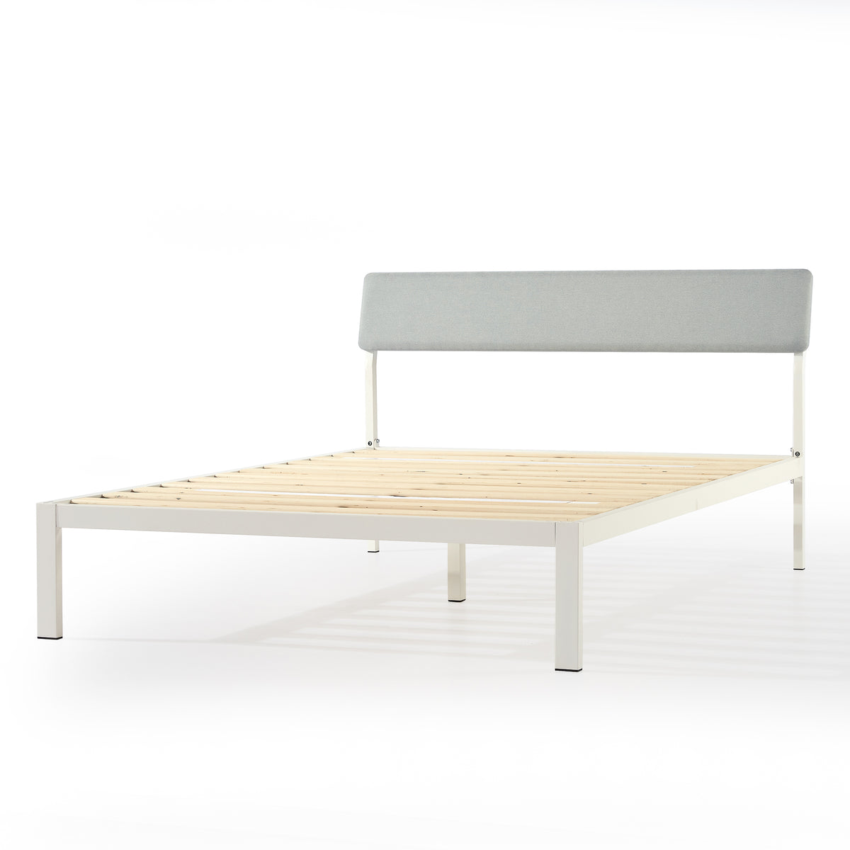 Mellow KERA Metal/Wood Platform Bed Frame with Angled Headboard, Full (Open Box)