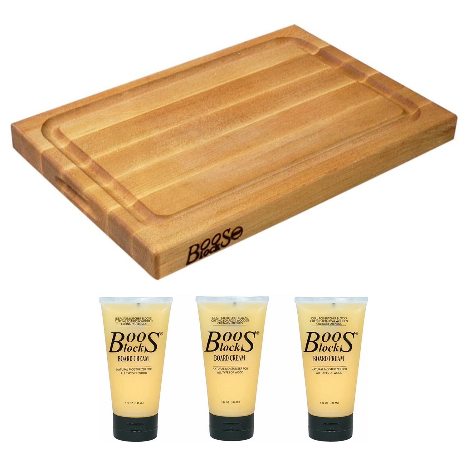 John Boos Block BBQBD 12" Cutting/Carving Board Maple Wood & Block Natural Cream