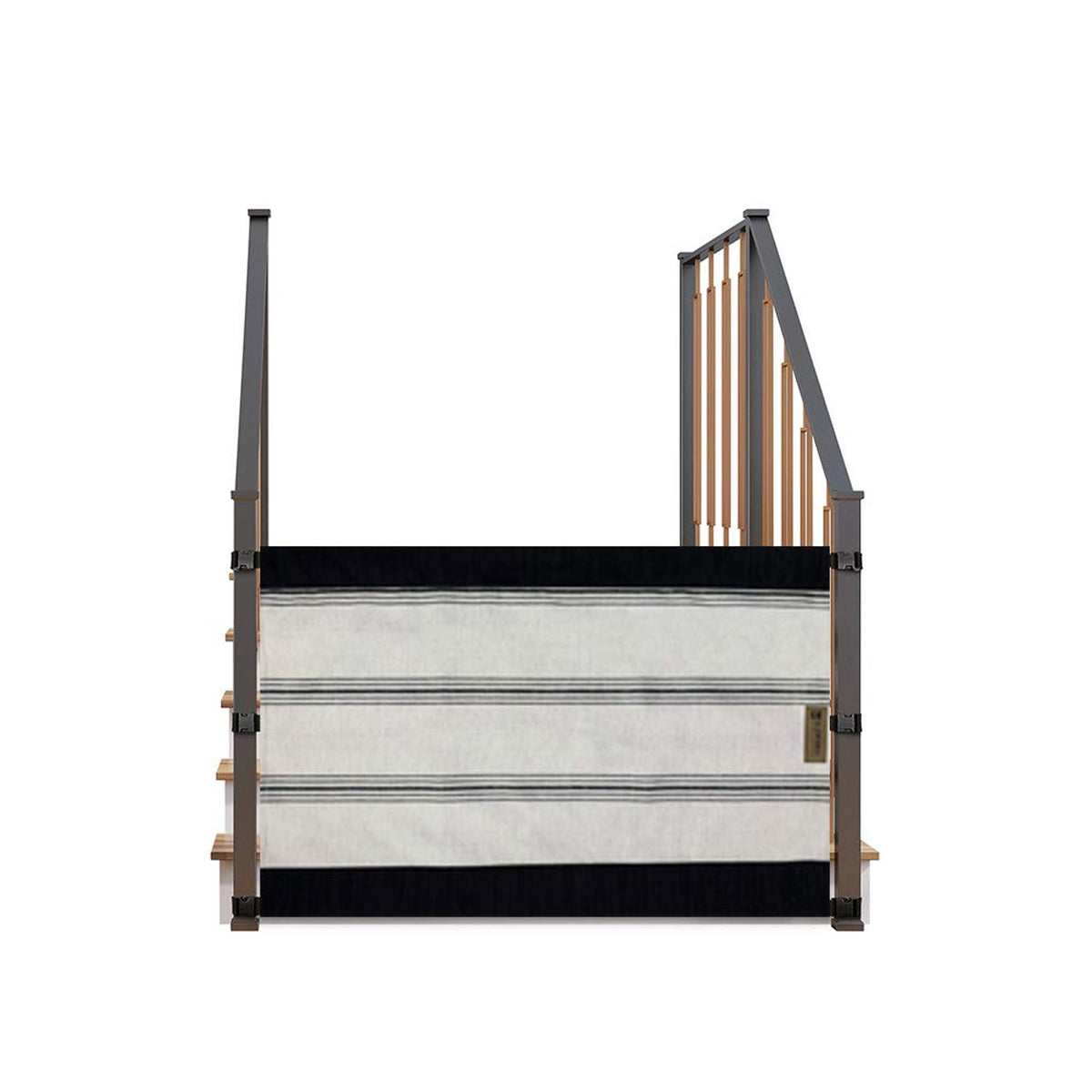 THE STAIR BARRIER 36 to 42" Retractable Banister Baby Pet Gate, Crypton Snow - VMInnovations